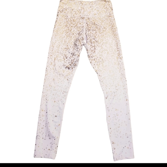ZYIA White/Gold Leggings 7/8" Length - Picture 2 of 5